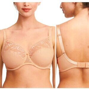 NWT CHANTELLE Every Curve Embroidered Lace Bra Unlined Nude Blush 30G MSRP $108